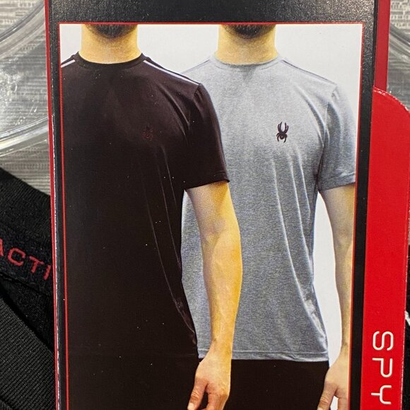 SPYDER Black T Shirt Mens Large Quick Dry Perforated Lightweight Short Sleeve - Picture 3 of 12